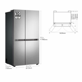 Frigorífico Americano LG GSBC40PYPE Inox - Puertas francesas, Compresor Inverter y Dispensador de Hielo/Agua
